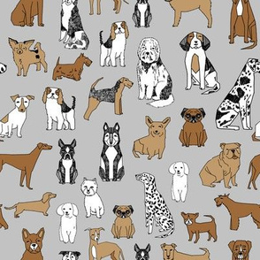 dogs // grey dog fabric dog design andrea lauren fabric