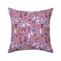 dog // dogs purple pastel dog fabric dog breeds fabric 