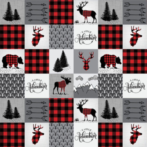 Buffalo plaid patchwork faux quilt - 12 inch repeat 