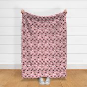 frenchies valentines fabric pink french bulldog valentines day love design