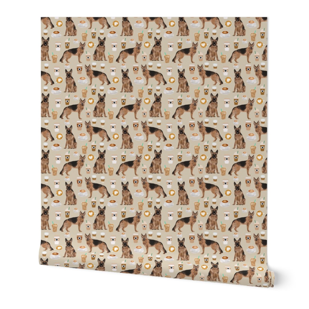 coffee and dogs fabric german shepherd coffees design cute dog fabric