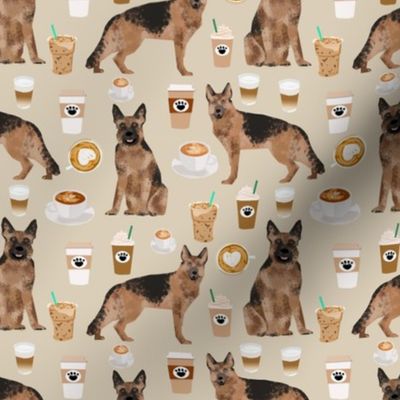 coffee and dogs fabric german shepherd coffees design cute dog fabric