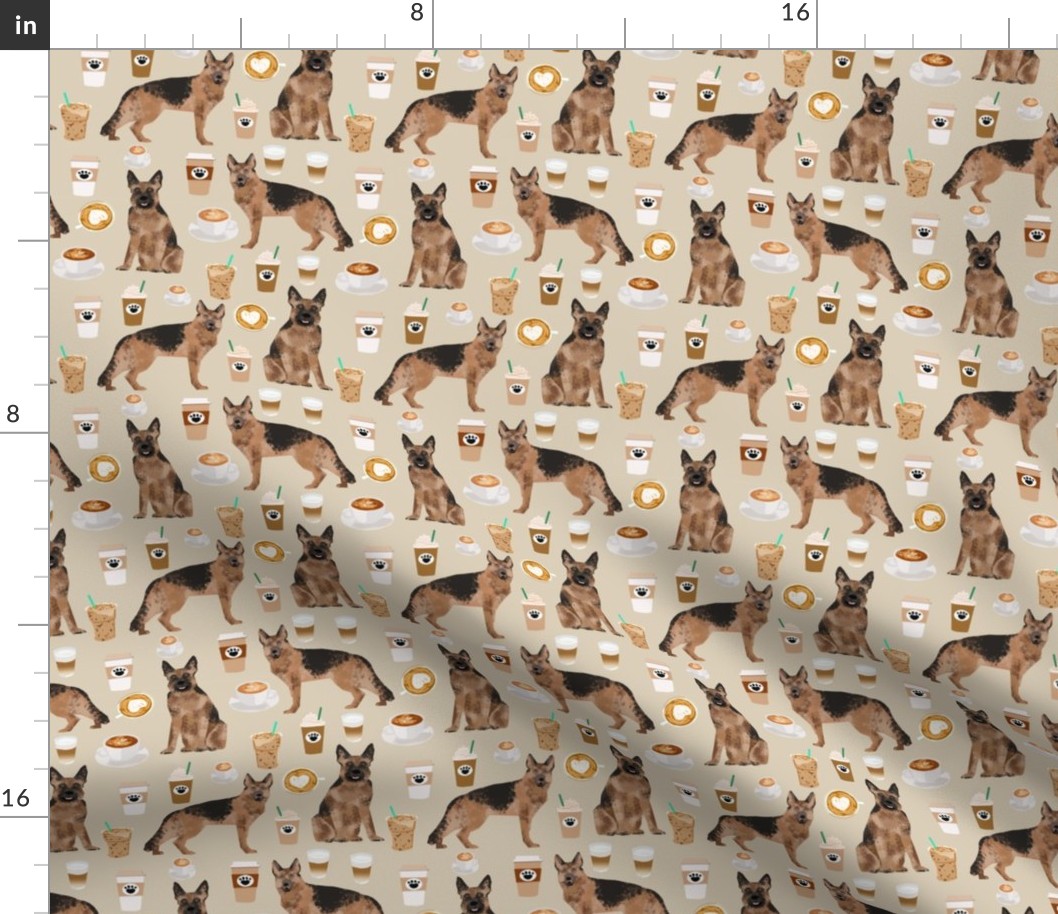 coffee and dogs fabric german shepherd coffees design cute dog fabric