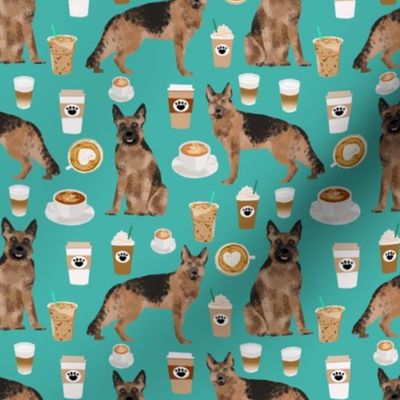 coffee and dogs fabric german shepherd coffees design cute dog fabric