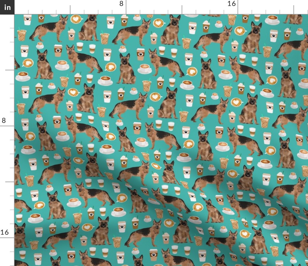 coffee and dogs fabric german shepherd coffees design cute dog fabric