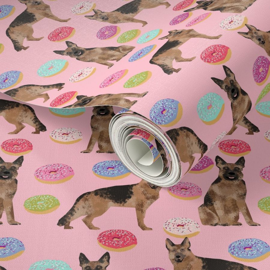 donuts german shepherd fabric pastel german shepherd design food fabric