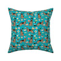 german shepherd noodles and sushi design cute dogs fabric food pattern