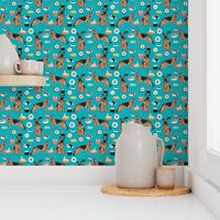 german shepherd noodles and sushi design cute dogs fabric food pattern