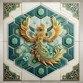 teal phoenix - tile