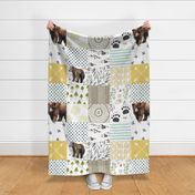 Mama Bear & Cub Whole Cloth /Cheater Quilt