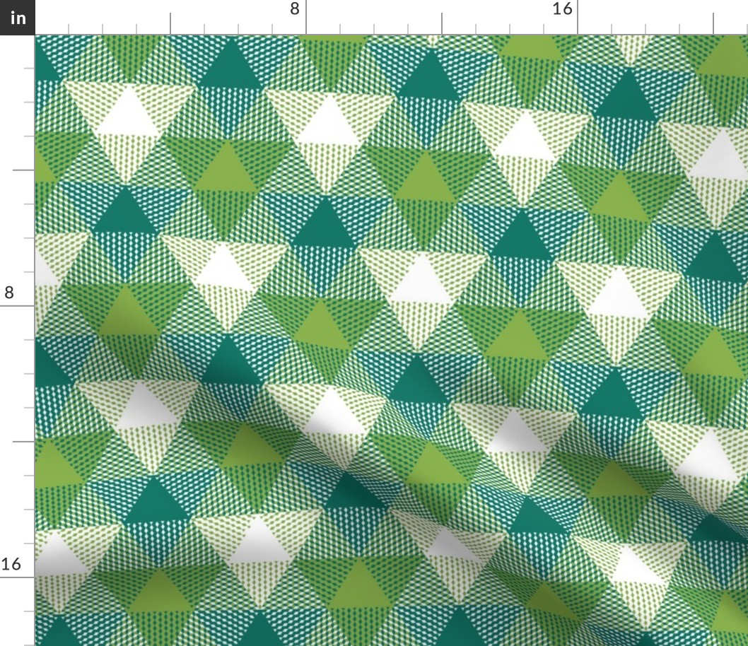 triangle gingham -  spruce and fresh green