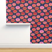 donuts valentines day love design cute valentines love fabric donuts food hearts