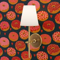 donuts valentines day love design cute valentines love fabric donuts food hearts