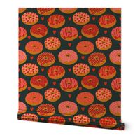 donuts valentines day love design cute valentines love fabric donuts food hearts