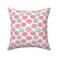 donuts valentines day love design cute valentines love fabric donuts food hearts pastel pastels fabric