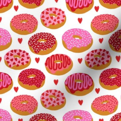 donuts valentines day love design cute valentines love fabric donuts food hearts red and pink valentines fabric