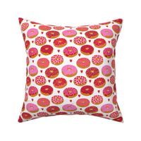 donuts valentines day love design cute valentines love fabric donuts food hearts red and pink valentines fabric