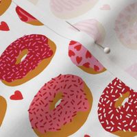 donuts valentines day love design cute valentines love fabric donuts food hearts red and pink valentines fabric