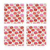 donuts valentines day love design cute valentines love fabric donuts food hearts red and pink valentines fabric