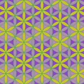 Sacred Geometry Yellow Purple Grid