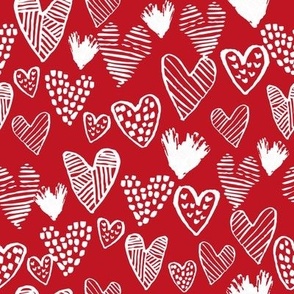 red hearts fabric valentines love design cute valentines day love hearts