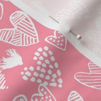 pink hearts fabric valentines love design cute valentines day love hearts