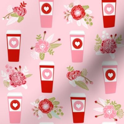 coffee valentines love fabric coffees lattes best love hearts design