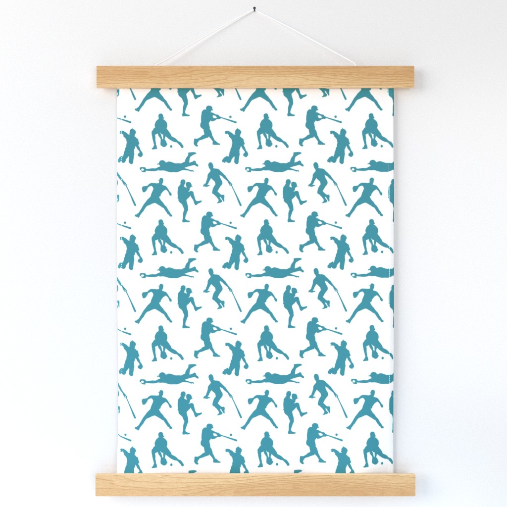 Baseball Players on Teal // Small