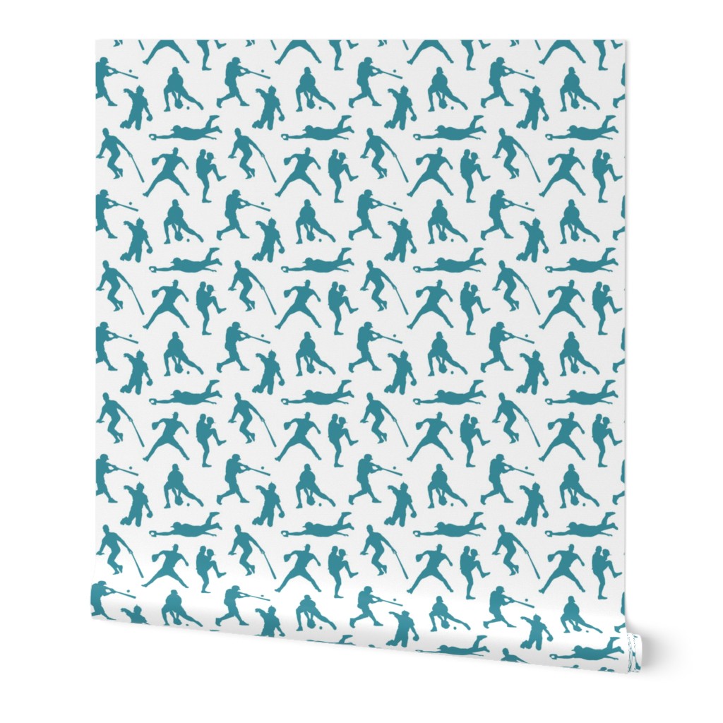 Baseball Players on Teal // Small