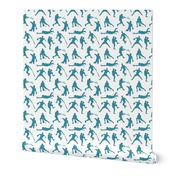 Baseball Players on Teal // Small