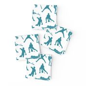 Baseball Players on Teal // Small