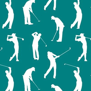 Golfers on Teal // Small