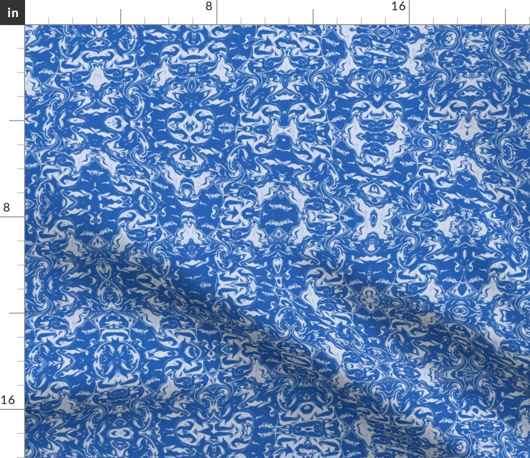 MLC11 - Large - Millennial Calico in Blue Monochrome