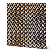 Tiny Trotting Kooikerhondje and paw prints - black