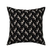 Tiny Trotting Weimaraner and paw prints - black