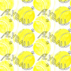 Flyball watercolor tennis balls - yellow