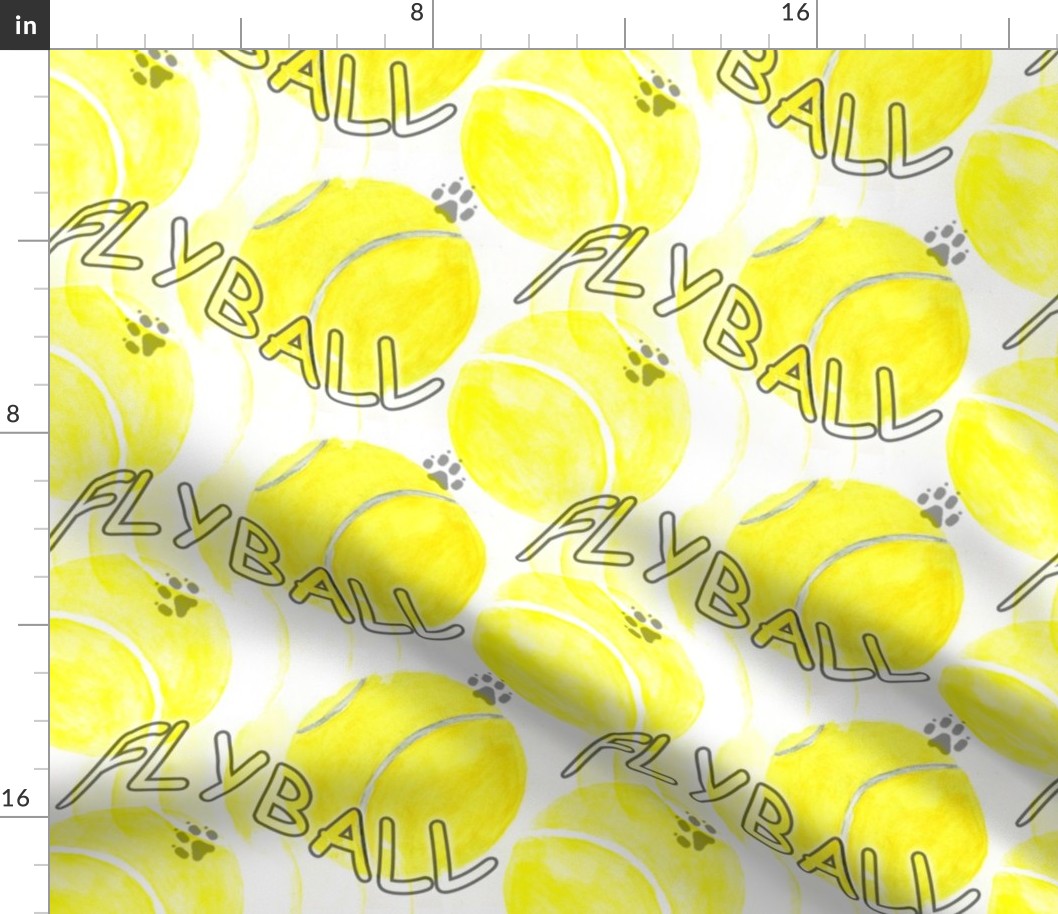 Flyball watercolor tennis balls - yellow