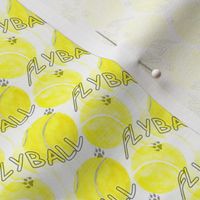 Flyball watercolor tennis balls - small yellow