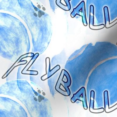 Flyball watercolor tennis balls - blue