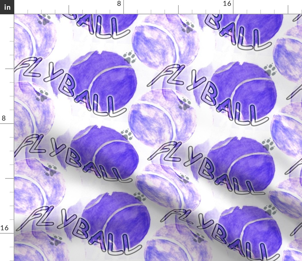 Flyball watercolor tennis balls - purple