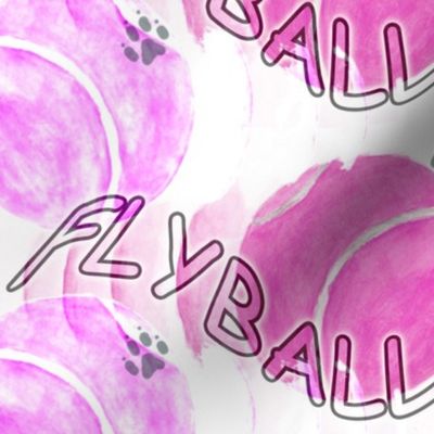Flyball watercolor tennis balls - pink