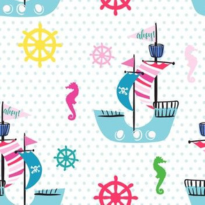 7" Ahoy Polka Dots for Girls