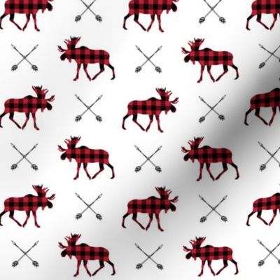 moose and arrows (small scale) || buffalo plaid 