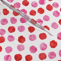valentines watercolor dots || red and pink
