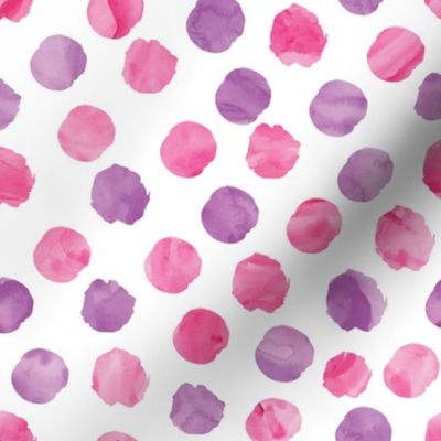 watercolor dots pink and purple 