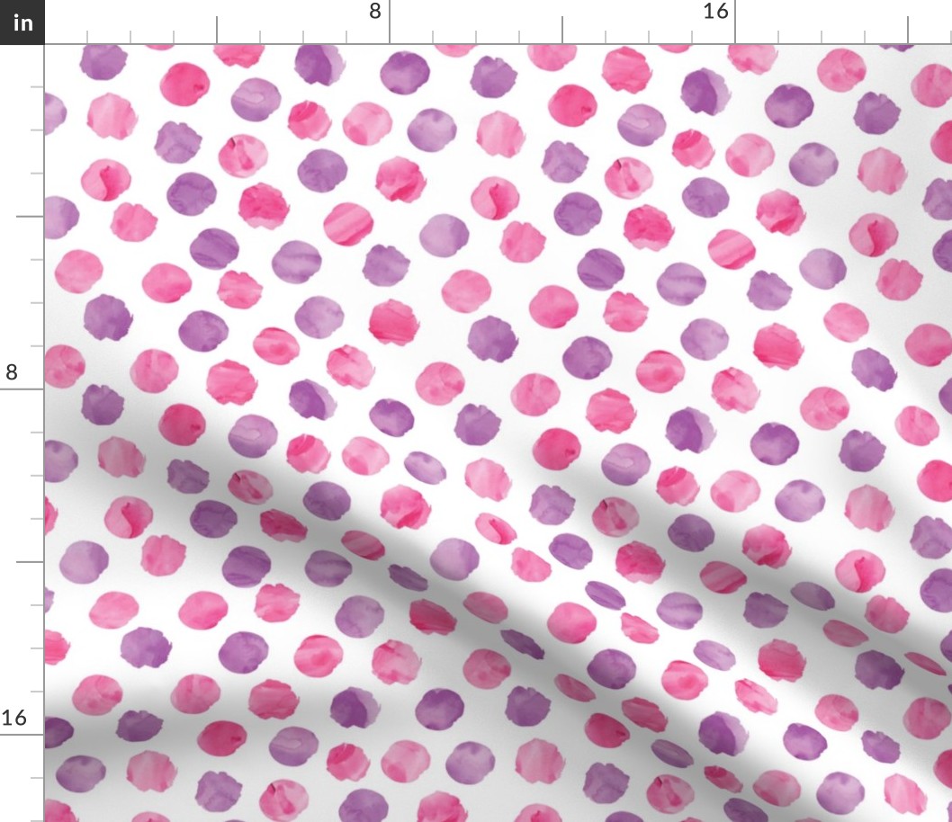 watercolor dots pink and purple 