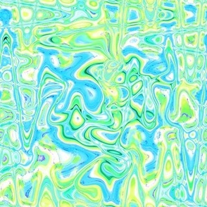 CSMC11 - Zigzags and Bubbles - A Marbled Motion  Lamp Texture in  Yellow - Green - Turquoise