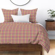 Tricolor Gingham Red Brown Yellow