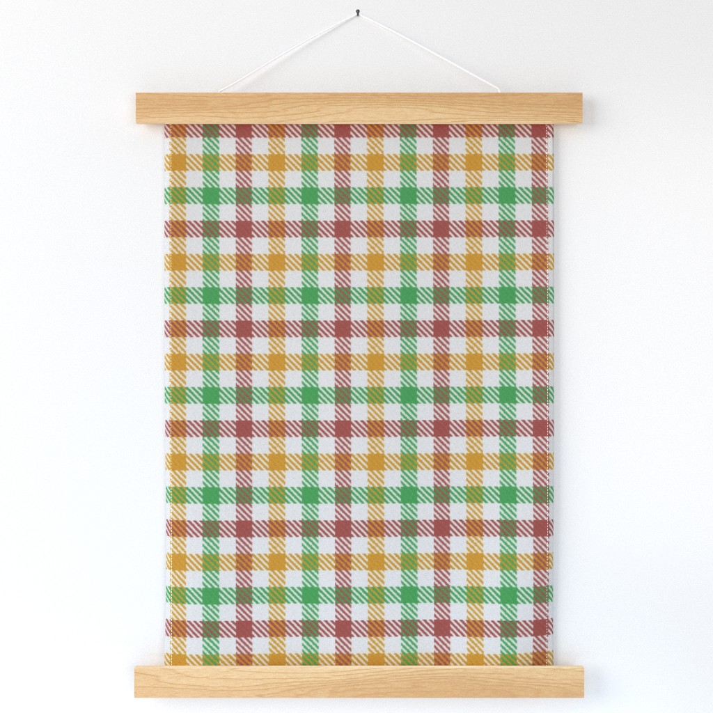 Tricolor Gingham Brown Yellow Green