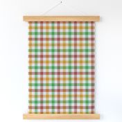 Tricolor Gingham Brown Yellow Green